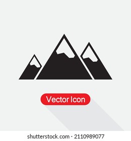 Mission Icon, Mountain Peak Icon Vector Illustration Eps10