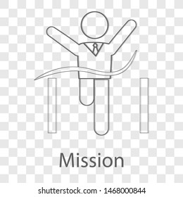 Mission icon on transparency background. Vector illustration.