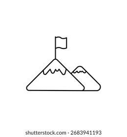 Mission icon outline editable stroke line drawing eps.