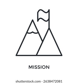Mission Icon Outline Style. Vector Illustration For Graphic Design