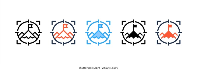 Ícone de missão definir coleção de vários estilos