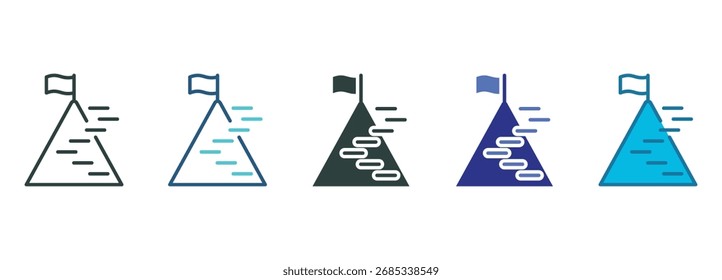 Conjunto de iconos de misión de varios estilos de