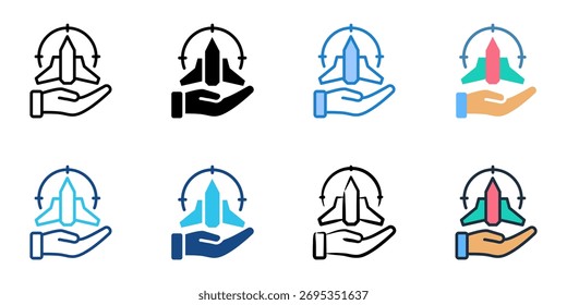 Ícone de missão definir coleção de vários estilos 
