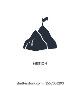 mission icon. simple element illustration. isolated trendy filled mission icon on white background. can be used for web, mobile, ui.