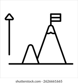 Icono de la misión. Ilustración de contorno de Vector simple