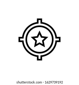 Mission icon star in linear, lineout icon style isolated on white background