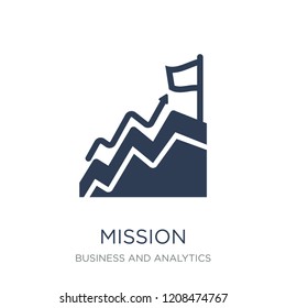 Mission icon. Trendy flat vector Mission icon on white background from Business and analytics collection, vector illustration can be use for web and mobile, eps10