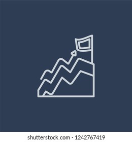 Mission icon. Trendy flat vector line Mission icon on dark blue background from Business and analytics collection. 