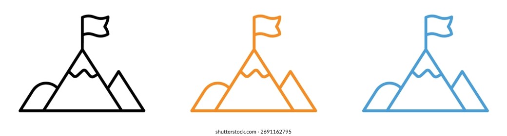 ícone da missão vetor. realização e atingindo metas símbolo. ilustração vetorial.