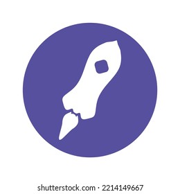 Mission icon vector in trendy and unique design style in purple color. Simple Symbol concept from back to school theme collection. Suitable for many purposes design.