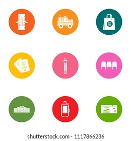 Mission icons set. Flat set of 9 mission vector icons for web isolated on white background