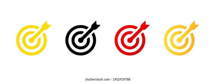 Mission Icons Set.Target Icon In Black. Business Goal Logo. Our Mission. Vector EPS 10. Isolated On White Background