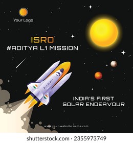 a Mission Indian Solar Mission Vector Illustration Social Media Post Design