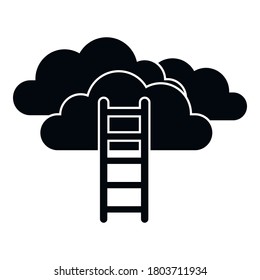 Mission ladder cloud icon. Simple illustration of mission ladder cloud vector icon for web design isolated on white background