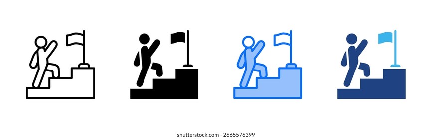 Mission Ladder icon set multiple style collection