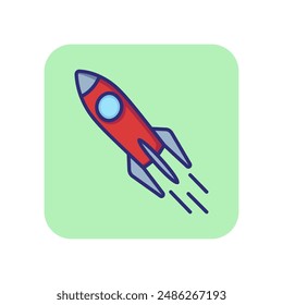 Mission line icon. Rocket, start, flight. Business concept. Can be used for topics like startup, management, new project