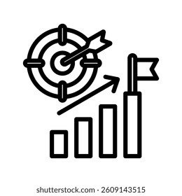 Mission Line Vector Illustration On White Background.