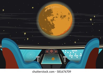 Mission to Mars, Space colonization, Research Module, vector illustration