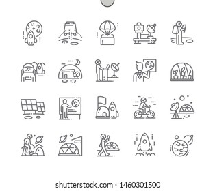 Mission to mars Well-crafted Pixel Perfect Vector Thin Line Icons 30 2x Grid for Web Graphics and Apps. Simple Minimal Pictogram