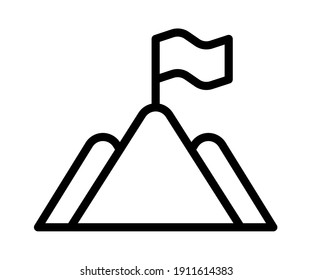 hito de misión guardado un solo icono aislado con estilo de línea de contorno