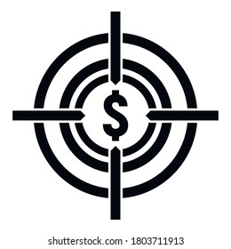 Mission money target icon. Simple illustration of mission money target vector icon for web design isolated on white background