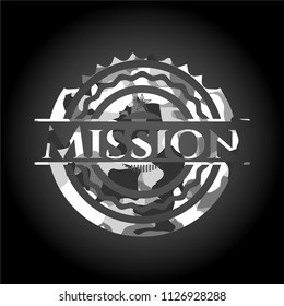 Mission on grey camo pattern