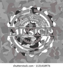 Mission on grey camouflage pattern
