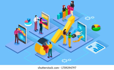 Process Optimization Teamwork People Work On Stock Vector (Royalty Free ...