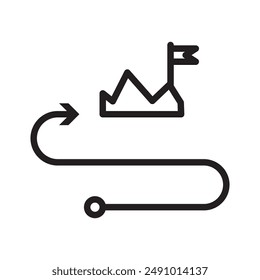 Mission Path icon Black line art vector logo