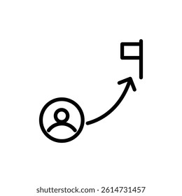Mission Path icon black and white vector sign