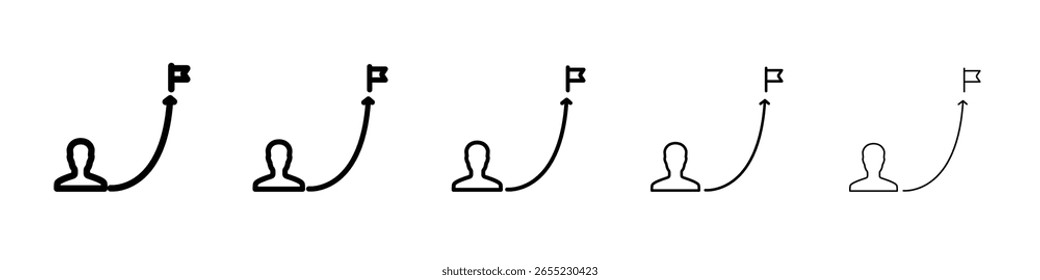 Mission Path icon flat illustration set logo