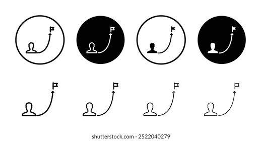 Missionspfad-Symbol, dünne Linie, Vektorgrafik
