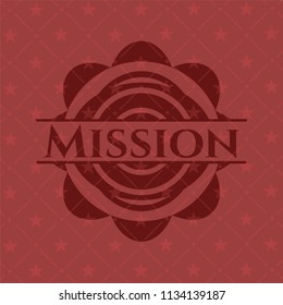 Mission retro red emblem