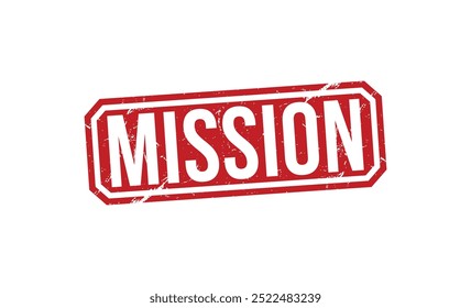 Mission Gummistempel, Vektorgrafik auf weißem Hintergrund