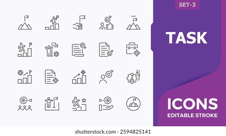 Mission simple icon. Includes icons for our, task, target, achieve, businessman, vision, value and more. Outline icon. Minimalist icon collections.