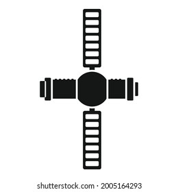 Mission space station simple flat vector. Mars spaceship. International ship