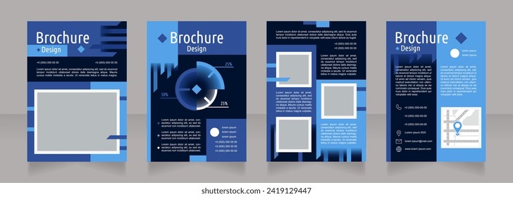 Mission statement for business blank brochure design. Template set with copy space for text. Premade corporate reports collection. Editable 4 paper pages. Ubuntu Condensed, Arial Regular fonts used