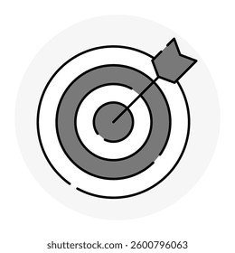 Mission statement, Company vision, Corporate goals, Business purpose overview. Vector Editable Stroke Icon.