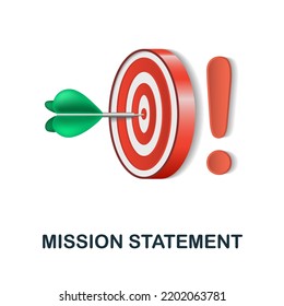 Mission Statement icon. 3d illustration from business plan collection. Creative Mission Statement 3d icon for web design, templates, infographics and more