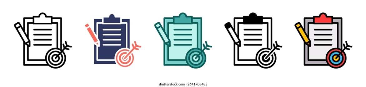 Mission Statement Icon Multiple Vector Illustration