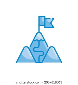 Mission vector blue colour icon style illustration. EPS 10 file
