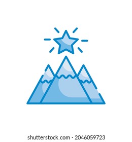 Mission vector blue colours icon style illustration. EPS 10 file