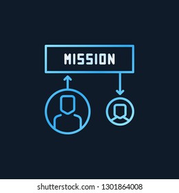 Mission vector colored icon or sign in outline style on dark background