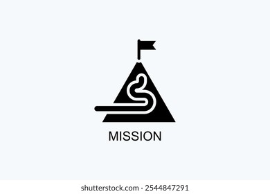 Icono de Vector de misión o ilustración de logotipo