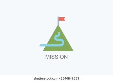 Icono de Vector de misión o ilustración de logotipo