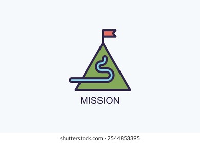 Icono de Vector de misión o ilustración de logotipo
