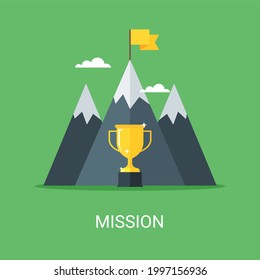 Mission vector illustration concept in flat style. Suitable for web banners, social media, postcard, presentation and many more.