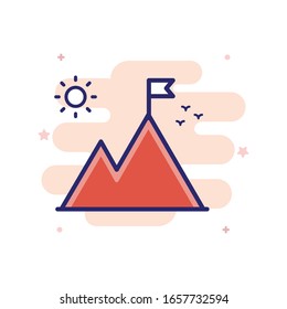 Mission Vektorillustration Illustrator mit farbigem Hintergrund. 