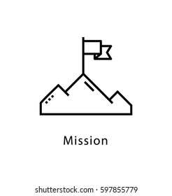 Mission Vector Line Icon 