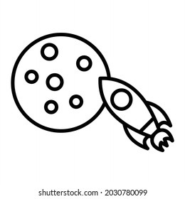 Icono De Esquema Del Vector De Misión Aislado En Fondo Blanco
